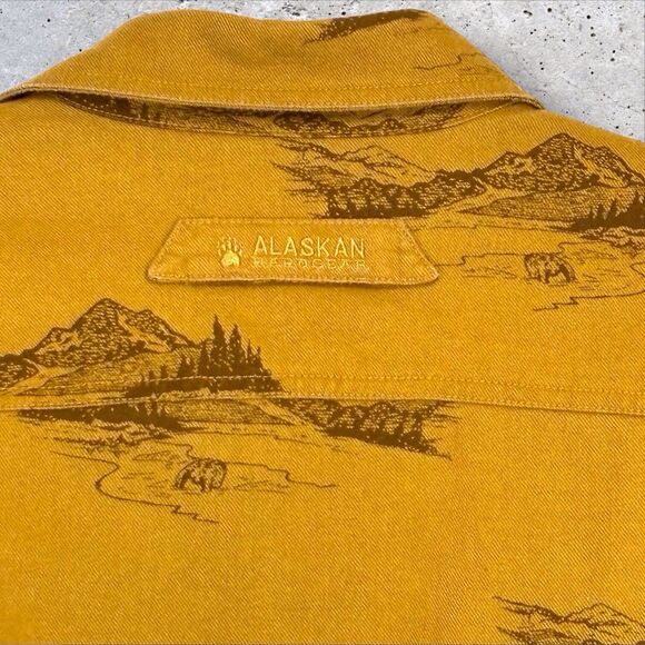 Alaskan Hardgear Flannel Shirt Mens Medium Mountain AOP Long Sleeve Button - Picture 5 of 10